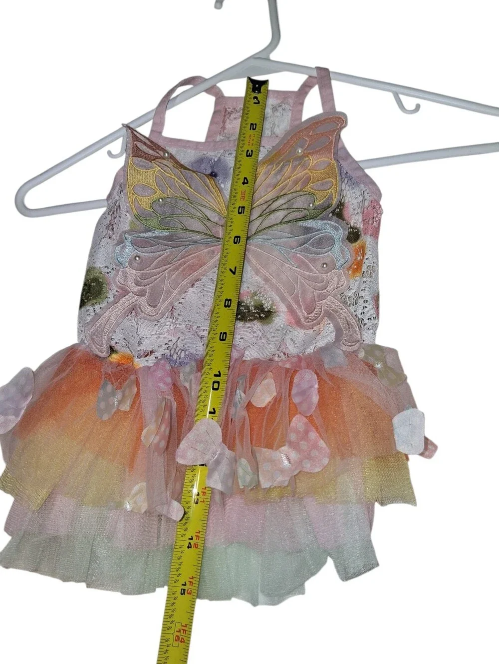 Pet Butterfly Fairy Tutu Dress Pastel Orange Pink Dog Cat Costume Apparel XL